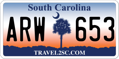 SC license plate ARW653