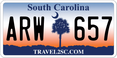 SC license plate ARW657