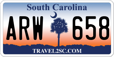SC license plate ARW658