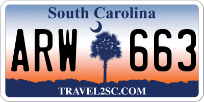 SC license plate ARW663