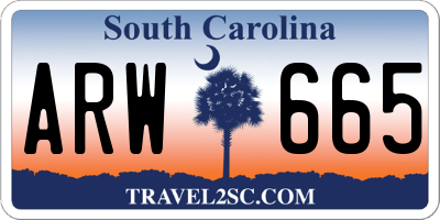 SC license plate ARW665