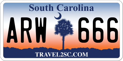 SC license plate ARW666