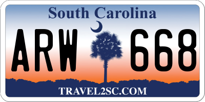SC license plate ARW668