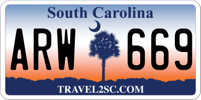 SC license plate ARW669