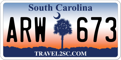 SC license plate ARW673