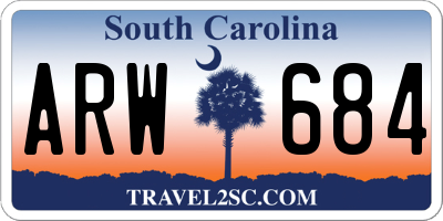 SC license plate ARW684