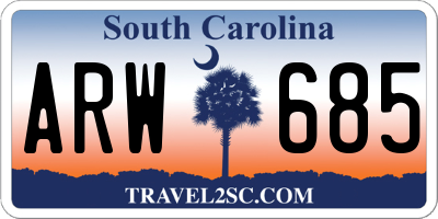 SC license plate ARW685