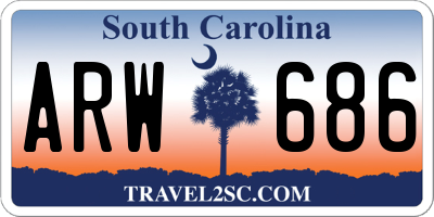 SC license plate ARW686
