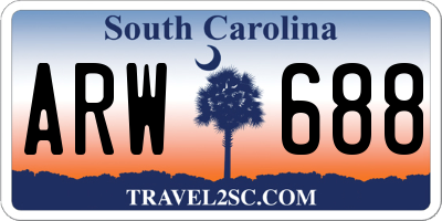 SC license plate ARW688