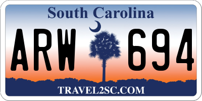 SC license plate ARW694