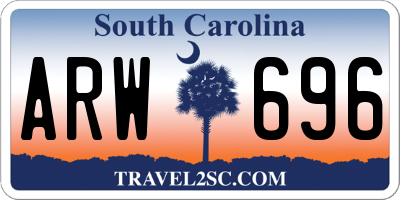 SC license plate ARW696