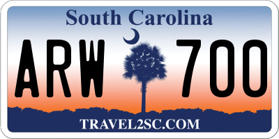 SC license plate ARW700