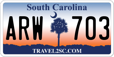 SC license plate ARW703