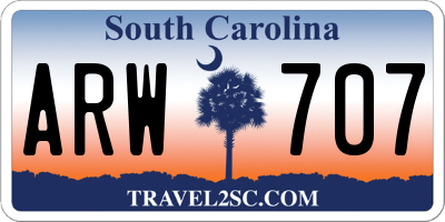 SC license plate ARW707