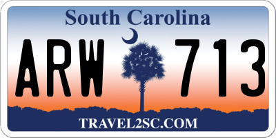 SC license plate ARW713