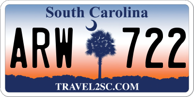 SC license plate ARW722