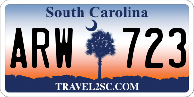 SC license plate ARW723