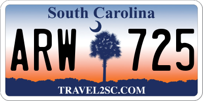 SC license plate ARW725