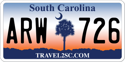 SC license plate ARW726
