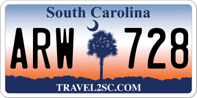 SC license plate ARW728