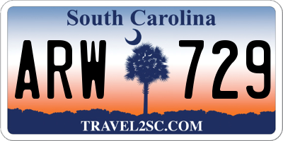SC license plate ARW729
