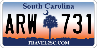 SC license plate ARW731