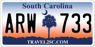 SC license plate ARW733