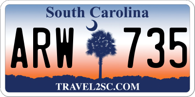 SC license plate ARW735