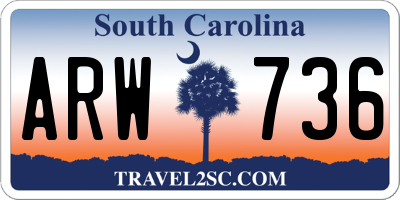 SC license plate ARW736