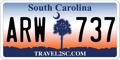 SC license plate ARW737