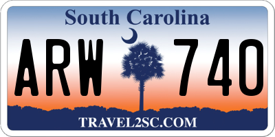 SC license plate ARW740