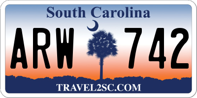 SC license plate ARW742