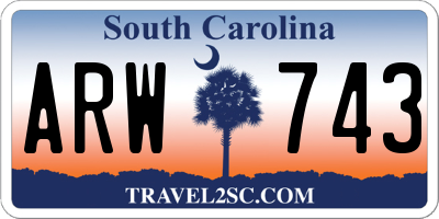 SC license plate ARW743