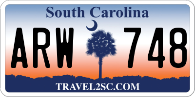 SC license plate ARW748