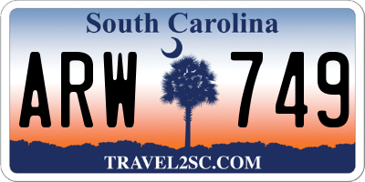 SC license plate ARW749