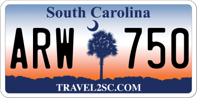 SC license plate ARW750