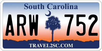 SC license plate ARW752