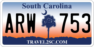 SC license plate ARW753
