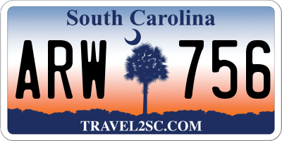 SC license plate ARW756