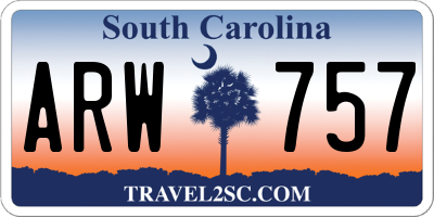 SC license plate ARW757