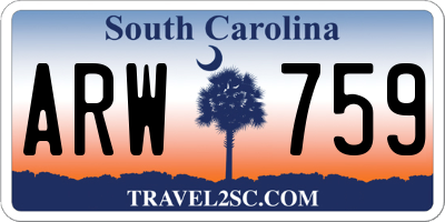 SC license plate ARW759