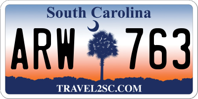 SC license plate ARW763
