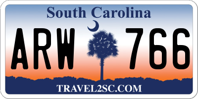SC license plate ARW766