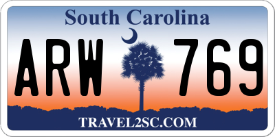 SC license plate ARW769