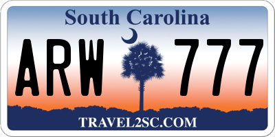 SC license plate ARW777