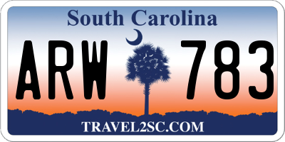 SC license plate ARW783