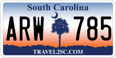 SC license plate ARW785