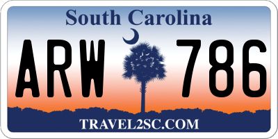 SC license plate ARW786