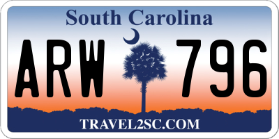 SC license plate ARW796