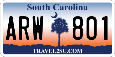 SC license plate ARW801